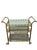 Traditional Vintage Regency Style Brass & Glass Three-Tier Bar Cart With Large Casters For Sale - Image 3 of 8
