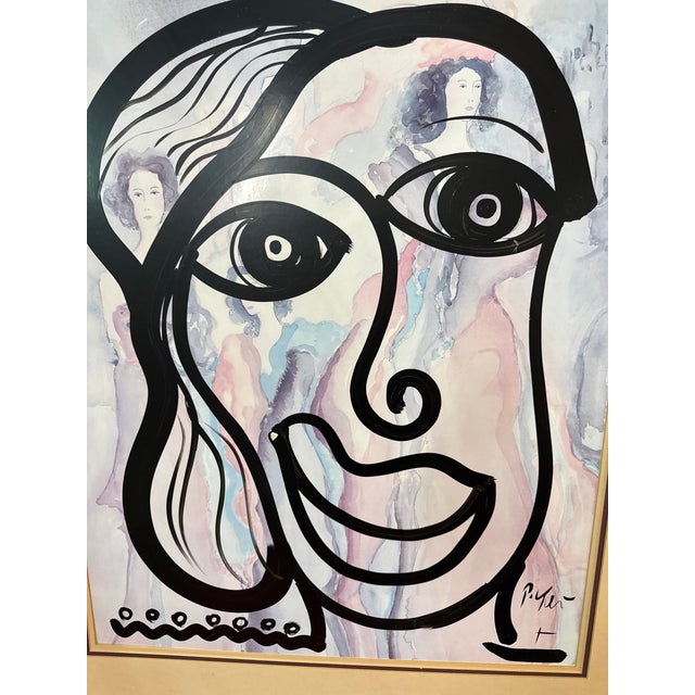 Peter Keil 1970s Original Peter Keil Abstract Portraiture Painting For Sale - Image 4 of 7