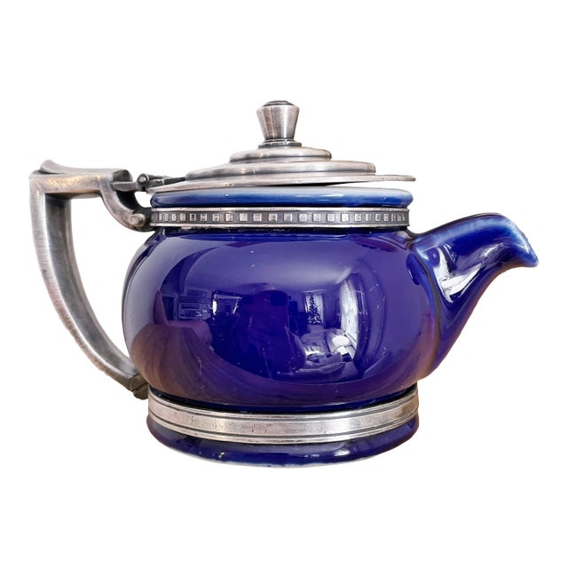 1929 China and Silver Teapot From the Lake Shore Hotel Cleveland For Sale