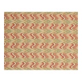 Colefax and Fowler Dexter Flamestich Fabric Remnant in Red / Green For Sale
