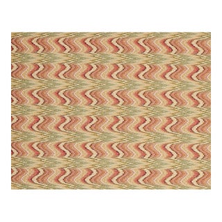 Colefax and Fowler Dexter Flamestich Fabric Remnant in Red / Green For Sale