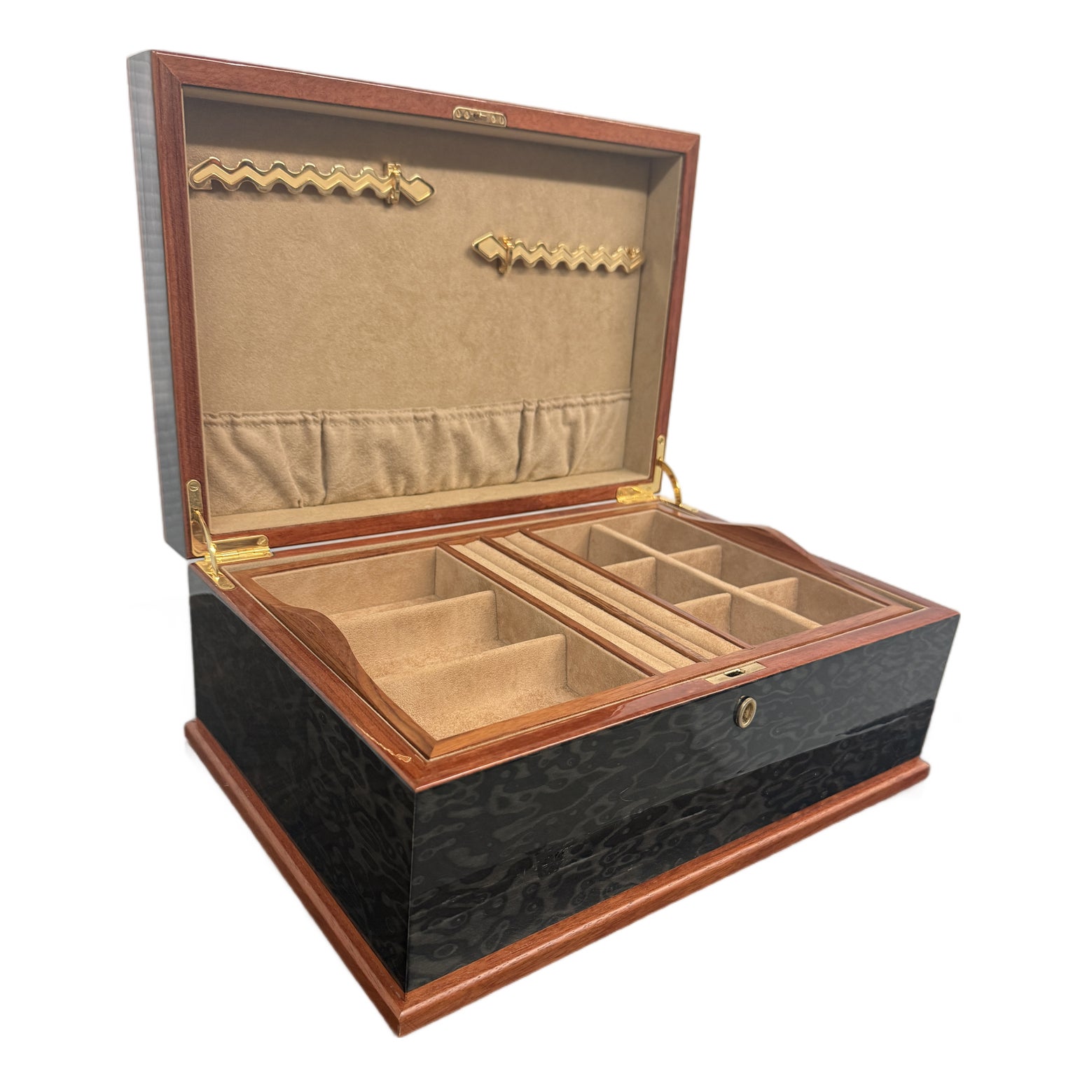 Agresti Osvaldo Luxury Burl Wood Jewelry Box | Chairish