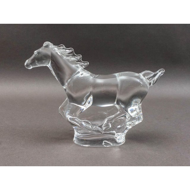 Mid-Century Modern Mid 20th Century Steuben Crystal Signed Peter Drobny Full Gallop Horse Glass Figurine Sculpture For Sale - Image 3 of 8