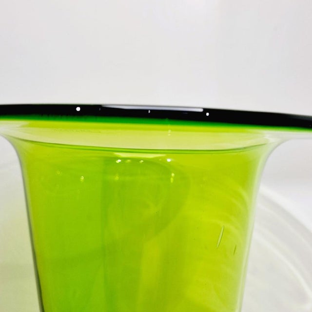 Large Vintage Neon Green Vase from Schott Zwiesel, 1970s For Sale - Image 11 of 15