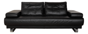 Harry Two-Seater Sofa in Leather and Chrome by Ewald Schillig
