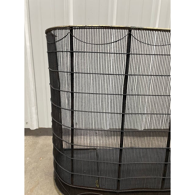 Antique English Wirework Firescreen With Brass Trim For Sale In Nashville - Image 6 of 6