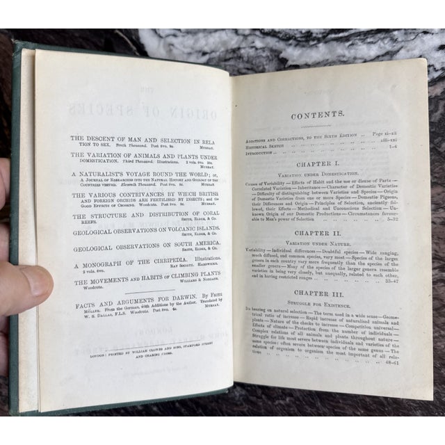 Charles Darwin the Origin of Species 1875 London Sixth Ed. Fifteenth Thousand. For Sale - Image 12 of 17