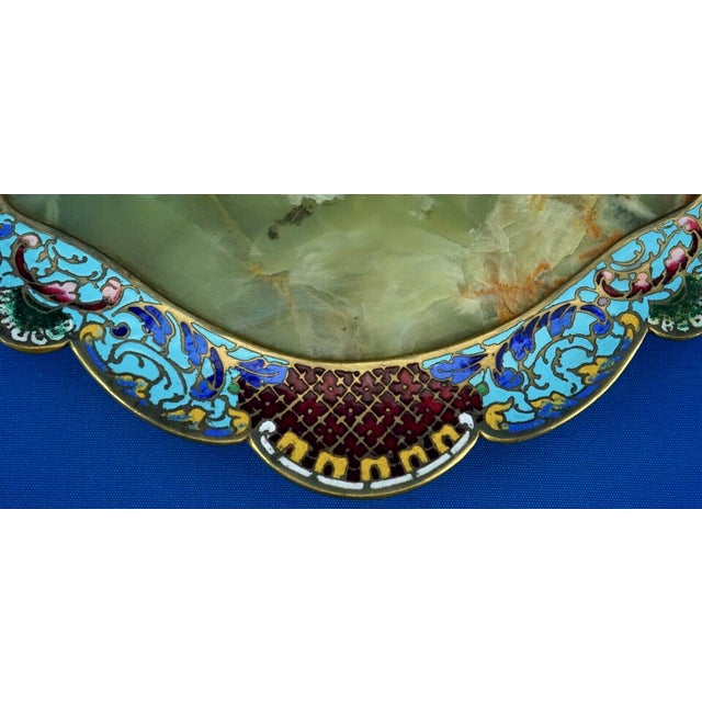 Triptych Inkwell and Candleholders in Gilded Bronze and Onyx Marble, Set of 3 For Sale - Image 16 of 18