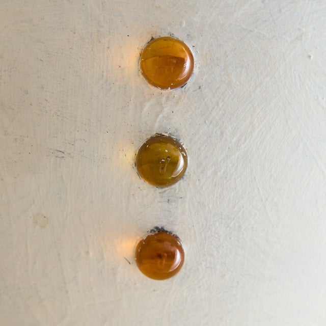 Pair of French Art Deco Plaster + Amber Glass Sconces, 1930s For Sale - Image 4 of 11