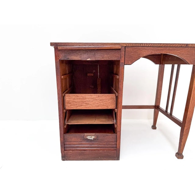 Anitque Dutch Oak Desk, 1890s For Sale - Image 9 of 13