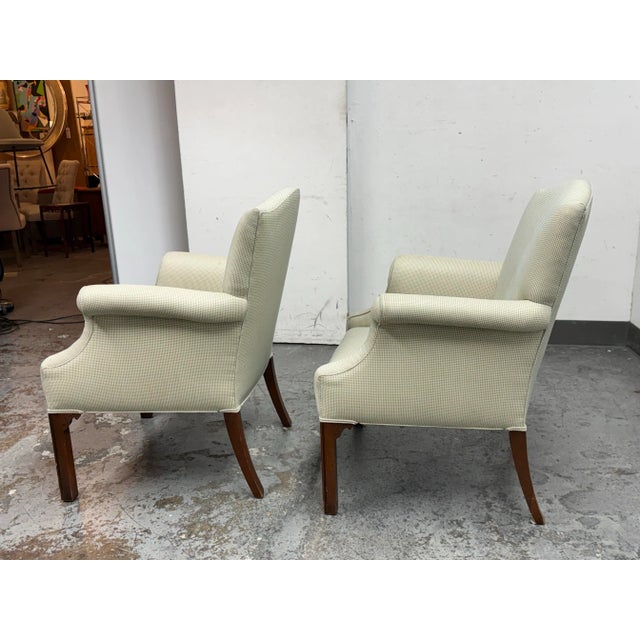 George III Style Library Arm Chairs, Pair For Sale - Image 4 of 12