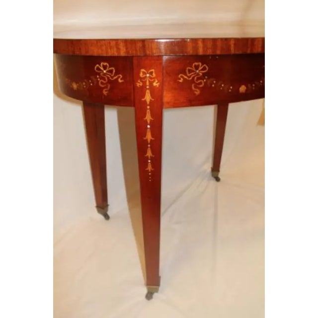 19th Century Inlaid Edwardian Mahogany and Satinwood Side Center Table, 19th C. For Sale - Image 5 of 12