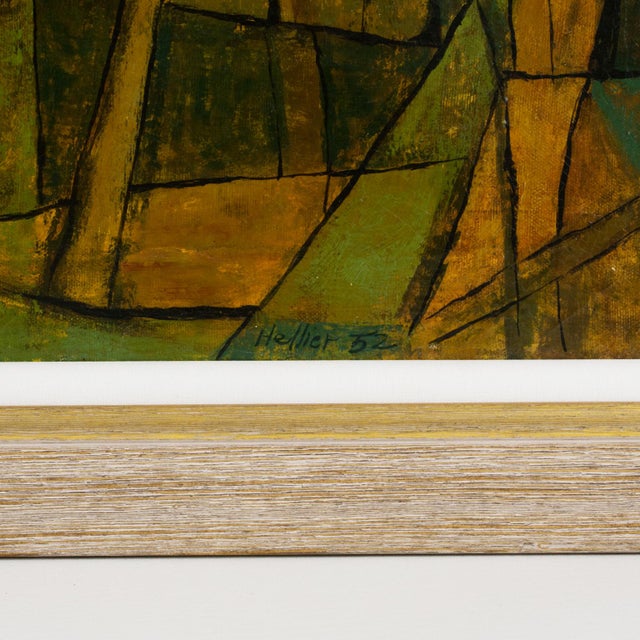 Post-Cubist Abstract Oil on Canvas Painting by Hellier, 1952 For Sale - Image 10 of 15