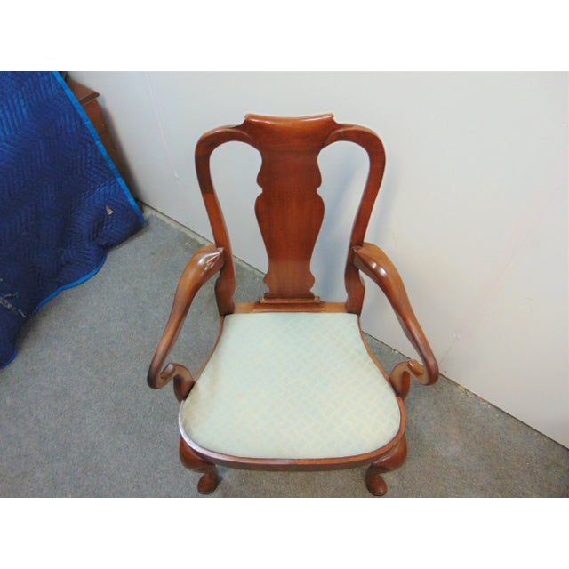 Queen Anne Style Solid Mahogany Dining Chairs - Set of 8 For Sale - Image 10 of 12