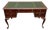 Vintage Sligh Solid Mahogany Queen Anne Writing Desk – Green Leather Top For Sale