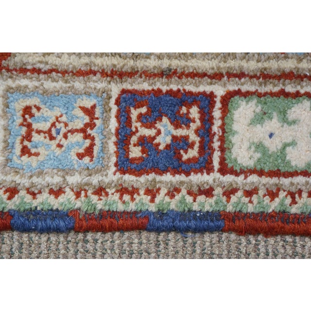 Vintage Indian Platinum Tribal Wool Rug Runner Carpet Mat 26" X 48" For Sale - Image 9 of 11