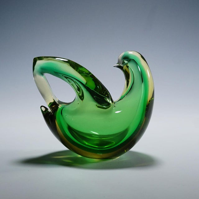 Mid-Century Modern Sommerso Glass Bird Sculpture, Flavio Poli for Seguso Murano 1953 For Sale - Image 3 of 10