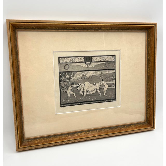Victorian Max Klinger Apollo and Daphne Ii, 1879 Original Etching & Aquatint, Opus II Plate Xi, Framed German Symbolist Art For Sale - Image 3 of 5