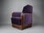 Wood Art Deco Jatoba Wood and Purple Velvet Lounge Chair, 1930 For Sale - Image 7 of 13