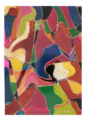 Abstract Modern “Vitrales” – Signed F, 2020