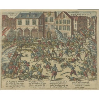 Illustration of Troops of William of Orange Battling with Amsterdam Citizens, 1580 For Sale