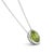 Contemporary Natural Peridot Round Necklace in 925 Sterling Silver, August Birthstone Jewelry For Sale - Image 3 of 4