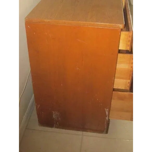 Brown 1960s Ethan Allen Early American Maple and Birch Student Desk 4 Drawer For Sale - Image 8 of 12
