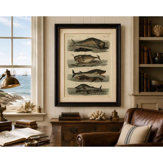 Black Bertuch, Sperm Whale and North Atlantic Whales, 1800, Engraving For Sale - Image 8 of 9