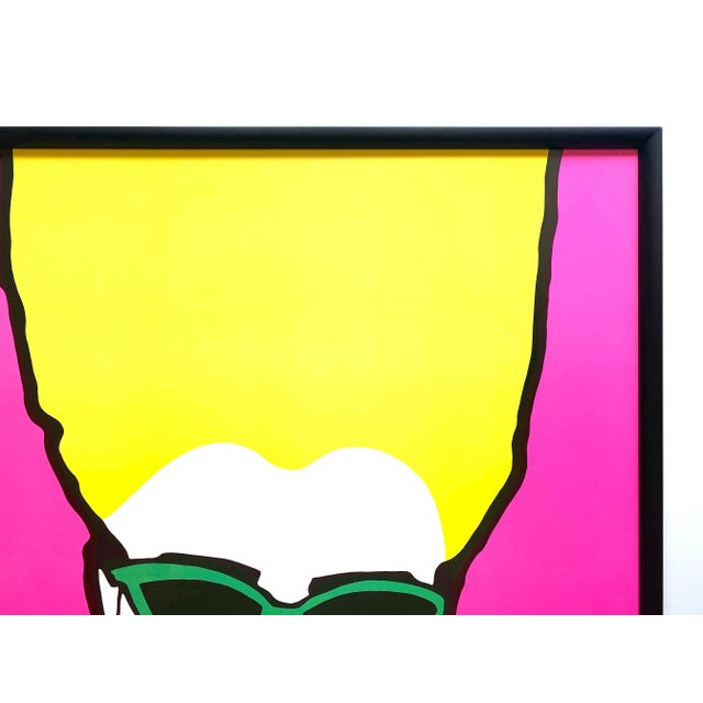 Fiorucci Vintage 1976 Post Modern New Wave Italian Fashion Large Framed Lithograph Print Pop Art Poster For Sale - Image 9 of 12