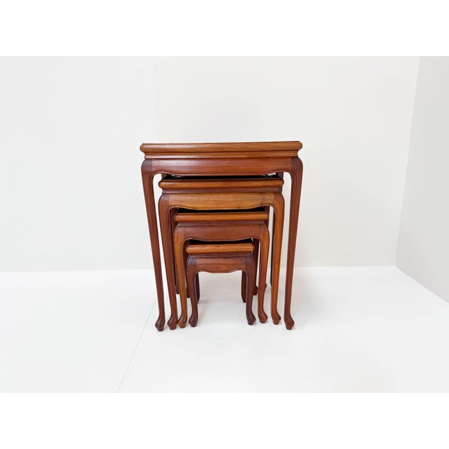 Vintage Chinese Hardwood Nesting Tables, 1950s, Set of 4 For Sale - Image 6 of 14