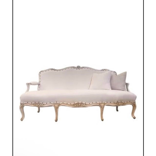 1920s Vintage Fully Refurbished Louis XVI Style Settee For Sale - Image 10 of 10
