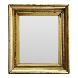 Late 19th Century Continental Giltwood Bead-and-Reel Mirror For Sale