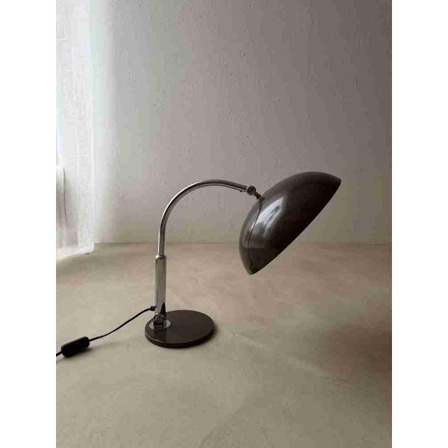 Bronze-Brown Model 144 Desk Lamp by H.Th.A. Busquet for Hala, 1950s For Sale - Image 11 of 12