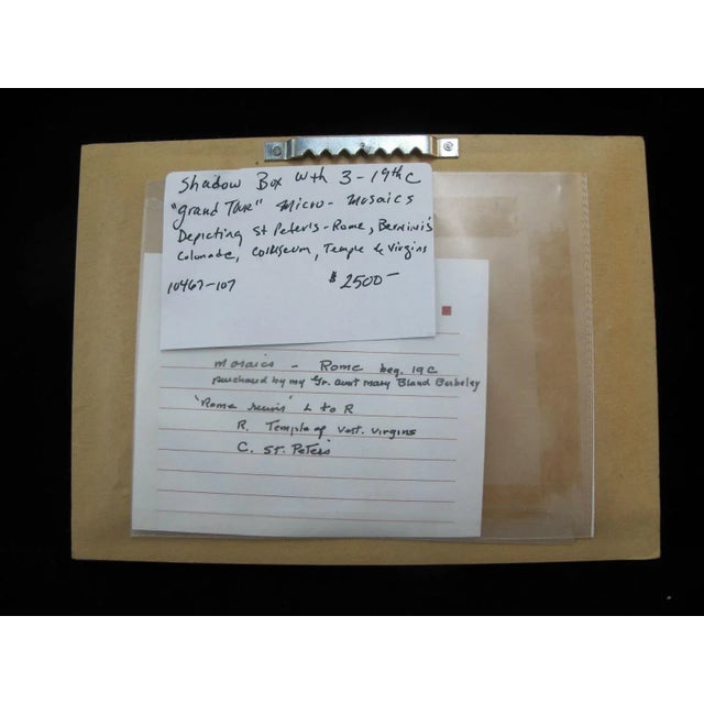 Late 19th Century Italian Grand Tour 19th Century Rome Micro Mosaic Souvenir Shadow Box Set For Sale - Image 5 of 6