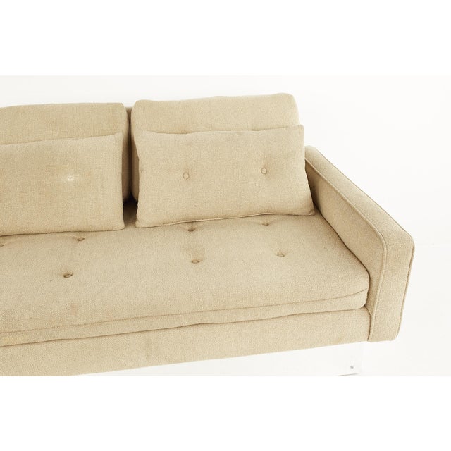 Milo Baughman Style Mid Century Chrome Base Settee Sofa For Sale - Image 9 of 10