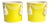 Vintage Pair Fitz and Floyd Large Size Yellow and White Tassel Cachepots For Sale