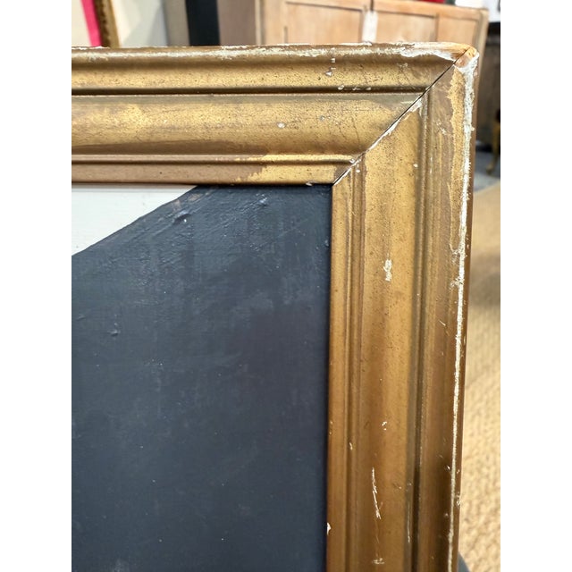 Paint Original Petite Modern Abstract Painting in Antique Gold Frame For Sale - Image 7 of 8