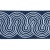 Schumacher Giraldi Embroidered Trim in White on Navy For Sale