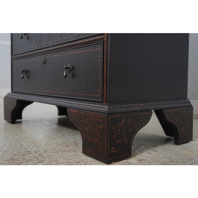 Black 1990s Baker Milling Road Crackle Finish Black Chest For Sale - Image 8 of 17