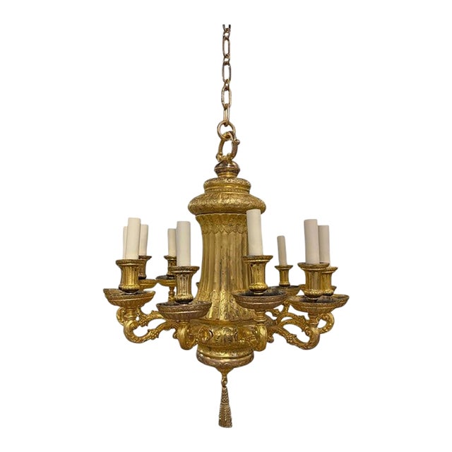1900 Caldwell Gilt Bronze Caldwell Chandelier 12 Lights For Sale