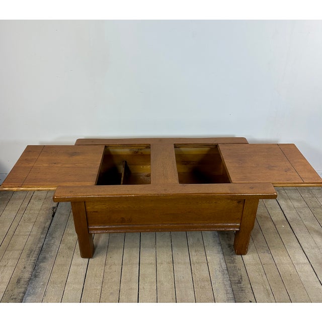 Brutalist Oak Coffee Table, 1980s For Sale - Image 3 of 10
