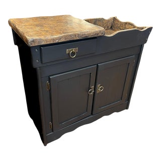 Antique Traditional Style Dry Sink in Black For Sale