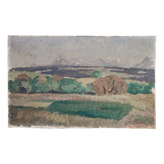 Henri Vincent Gillard, Chaîne de montagnes, Oil on Canvas For Sale