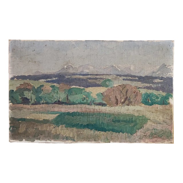 Henri Vincent Gillard, Chaîne de montagnes, Oil on Canvas For Sale
