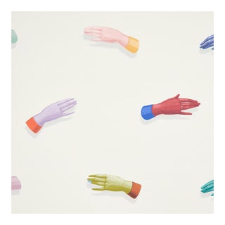 Sample - Schumacher Manos Wallpaper, Multi on Ivory For Sale