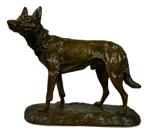 Bronze German Shepherd After P-A. Laplanche, Early 1900s