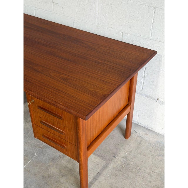 1960s Teak Writing Table Home Office Storage Desk Denmark Mid-Century Modern 1960s For Sale - Image 5 of 10