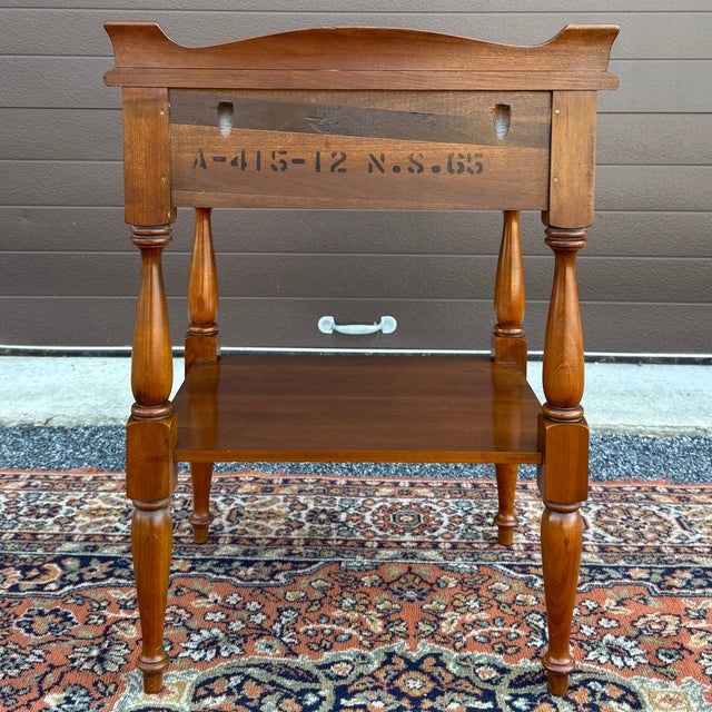 1960s Thomasville Welsh Valley Collections Traditional Solid Cherry 1 Drawer Nightstand With Shelf For Sale - Image 10 of 14