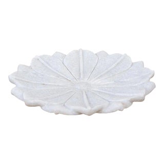 Large Lotus Marble Plate For Sale