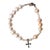 Natural Freshwater Pearl and Sterling Silver Cross Bracelet For Sale